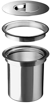 BLANCO SOLON-IF | Edelstahl | für 30 cm breite Unterschränke | System zur Montage in Arbeitsplatten | 1 x 7l Eimer und 1 x Eimerdeckel aus Edelstahl | Abfall Mülleimer