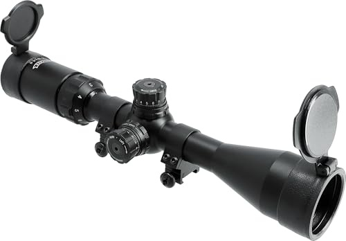 Walther Zielfernrohr ZF 3-9 x 44 Sniper, Ø 44 mm Objektiv, Fernrohr für Luftgewehre, unbeleuchtet, inkl. Montagering und Flip-Up-Kappen