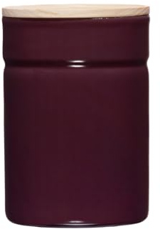 Riess, 2172-201, Vorratsdose mit Eschenholzdeckel ø 8cm, AP AUBERGINE, Vol. (rec.): 0,5 Liter, Made in Österreich, LBH: 8,3x8,3x12,0cm, 0,257kg, Dose, Deckel, Stapelfähig, Farbecht, Kratzfest
