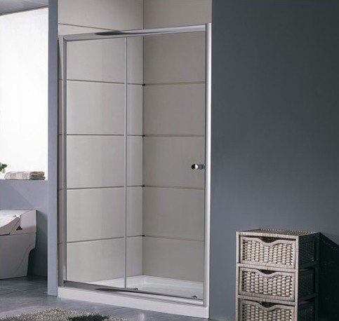 Bagno Italia Puerta de ducha de nicho 120 cm con cristal transparente 1 puerta corredera I