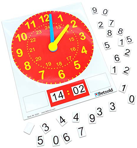 Betzold - Magnetische Tafel-Uhr - Zeitdarstellung Schule Unterricht Uhrzeit