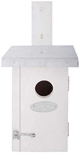 5 Stück Esschert Design Nistkasten, Vogelhaus Zaunkönig in weiß, ca. 11 cm x 14 cm x 25 cm