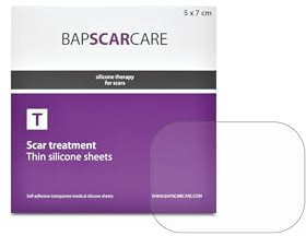 BAPSCARCARE T - Thin silicone patch - Relief scar complaints - Unlimited freedom of movement - Reusable - Highly flexible and self-adhesive - 5 x 7 cm