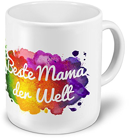 digital print XXL Riesen-Tasse mit Namen Beste Mama der Welt - Motiv Color-Paint - Namenstasse, Kaffeebecher, Becher, Mug