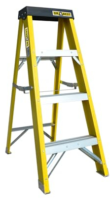 4 Tread Heavy Duty Fibreglass Step Ladder | Electricians GRP Step Ladder 30,000v