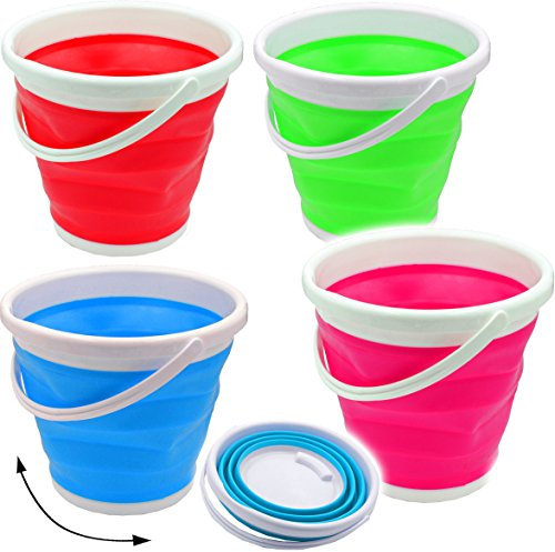 Eimer - bunter Farbmix - faltbar & klappbar - Silikon & Kunststoff/Klappeimer - 10/12 Liter Wassereimer & Putzeimer - Badezimmer/Küche/Bad - faltb..