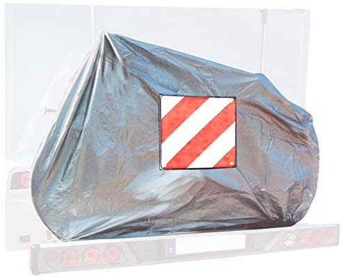 deiwo Fahrradschutzhülle für 2 Fahrräder, Warntafel-Einschubtasche, Oxford Gewebe, Gummizug, extra stabil + Warntafel Aluminium für Italien