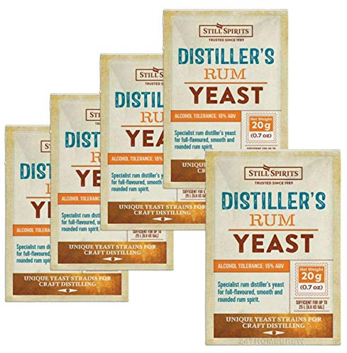 5x Still Spirits Distillers Rum Yeast 20g for 25L 15% ABV
