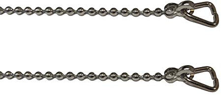 12 / 300mm Replacement Sink Basin Plug Chain with Triangle Hooks - Ball Type, Chrome