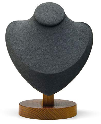 Woodten Jewelry Display Bust Solid Wood Necklace Stand for Show Jewelry Showcase Display Holder