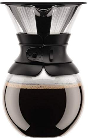 Bodum 11571-01S Kaffeebereiter mit Permanentfilter, 8 Tassen, 1.0 L, Edelstahl, Glas