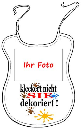 Kleckerlatz Lätzchen für Erwachsene personalisierbar mit Wunschname – Scherz-Latz mit Ihrem Foto – Waschbarer Latz Geschenk zum Geburtstag oder Weihnachten