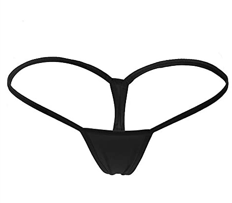 JFAN Tanga para Mujer Sexy Hilo Micro Bikini G-String y T-Back Negro M