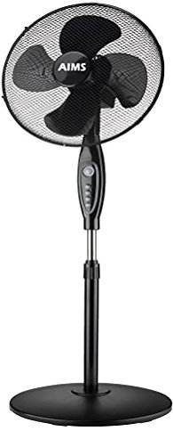 myAIMS 16” Stand Fan Round Base Oscillating Pedestal Standing Fan with 1 hour TimingCooling Stand Floor Room Tall, 3 Speed/Heavy Duty Pedestal Electric cooling High Velocity White