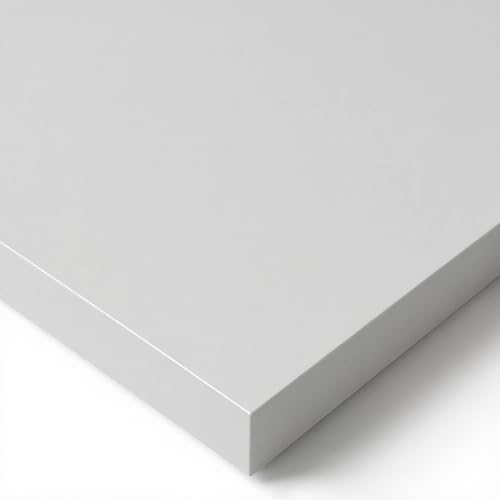 POKAR Tischplatte 140x80 cm | Schreibtischplatte 25 mm Stärke | Ideal für höhenverstellbare Schreibtische und Esstisch | Robuste und Langlebige | Made in Europe | Lichtgrau