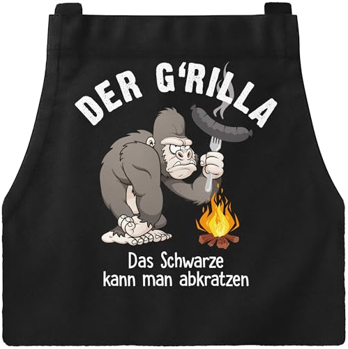 MoonWorks® Premium Grill-Schürze für Männer Der G'rilla Gorilla lustig Bedruckt Fun Motiv Geschenk Grillen