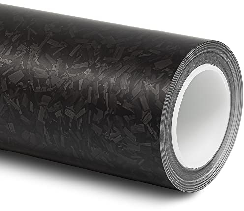 Folindo® 3D Forged Carbon Autofolie Schwarz Matt (22,88€/m²) | 300 x 152 cm | Selbstklebende Luftkanal Folie zur Auto Folierung | Blasenfrei