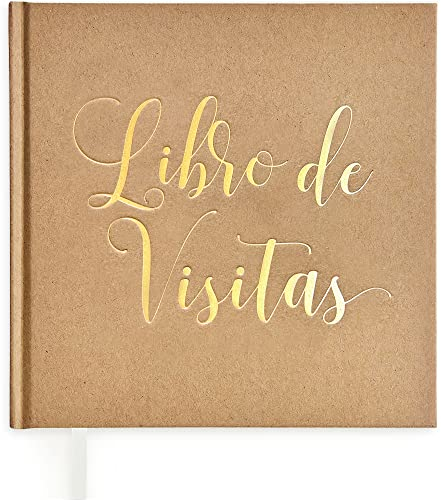 Plantvibes Libro de Visitas Spanish Version para Bodas, Bautizos o Fiestas de Cumpleaños, 72 Páginas, Tapa Dura, Libro de Visitas Vintage Ideal como Libro de Visitas