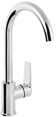 Sanitop-Wingenroth Spültischarmatur Kiana mit hohem Auslauf und Keramikkartusche, Einhebelmischer aus Messing, Armatur für Küchenspüle, Küchenarmatur in chrom, 788144