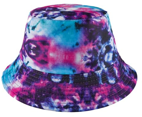 Eigso Reversible bunten Tie-dye Eimer Hut für Frauen Männer Sonnenschutz Outdoor-Fischen Hut für Frau Mann