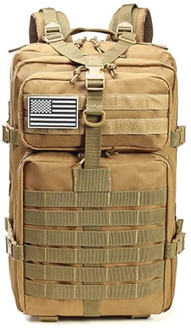 FANDARE 45L Mochila Militar Molle Mochila de Asalto del ejército Mochila Bolsa Bug out de 3 días Mochila de Senderismo para Acampar para Gimnasio Senderismo Acampada con Multiples Bolsillos
