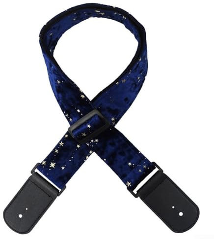 EXTRWORY Stilvoller und einzigartiger Gitarrengurt mit Sternenmuster, für Akustikgitarre, klassische Gitarre, Bass (blau)