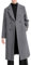 FTCayanz Damen Wintermantel Lang Wollmantel Trenchcoat Klassischer Zweireihiger Reversmantel Winterjacke Knie-Länge Grau XL