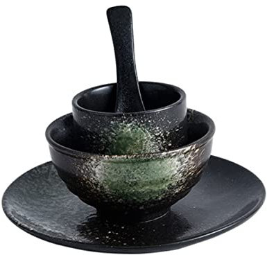 OKUMEYR Japanese Bowl Household Ceramic Bowl Multi-Function Tea Cup and Decorative Ceramic Spoon for Sushi Plate and Everyday Dining