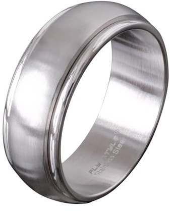 Fly Style Anxiety Drehring aus 316L Edelstahl - Meditationsring - Unisex Fidget Ring - Anti Stress Ring, Grösse:22.3 mm