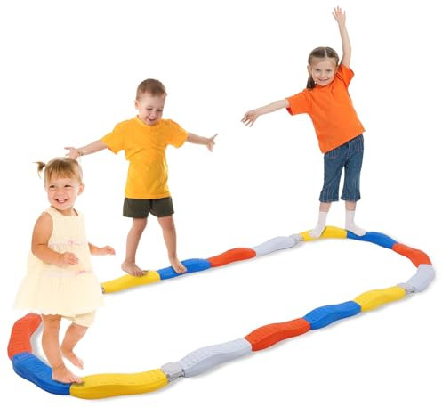 Kinder-Schwebebalken, Trittsteine ​​für Kinder Bunter Schwebebalken für Kinder, Schwebebalken für Kleinkinder, Koordinationsspielzeug, sensorisches Schwebebalken-Hindernisparcours für Kinder (Blau)