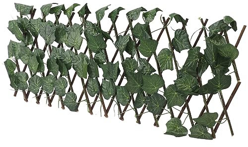 Haies Artificielles Simulation de Clôture Protection Solaire Extensible Plante de Haie Topiaire Artificielle Imperméable pour Jardin Feuilles de Vigne Vierge Accessoires