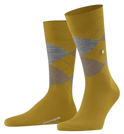 Burlington herr Strumpor Edinburgh M So ull mönstrade 1 par, Gul Curry 1590, 40-46