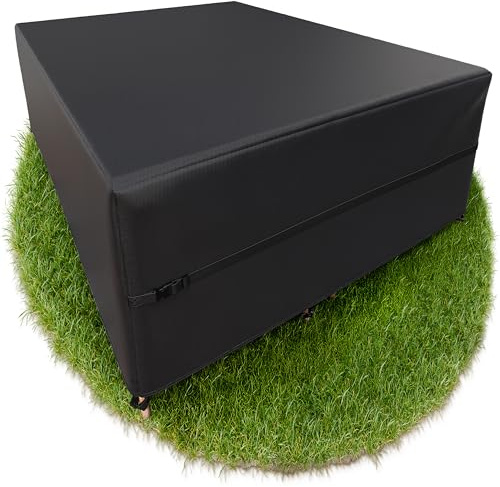 AMZBBQ® Premium Gartenmöbel Abdeckung – 180 x 120 x 74 cm – 100% wasserdichte Abdeckplane, Winterfeste Abdeckhaube für Gartentisch & Stühle, Wetterfeste & UV-beständige Schutzhülle, reißfeste Plane