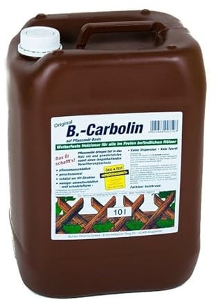 Bi-Carbolin 10 Liter | Wetterfeste Holzlasur für alle im Freien befindlichen Hölzer, auf Pflanzenölbasis
