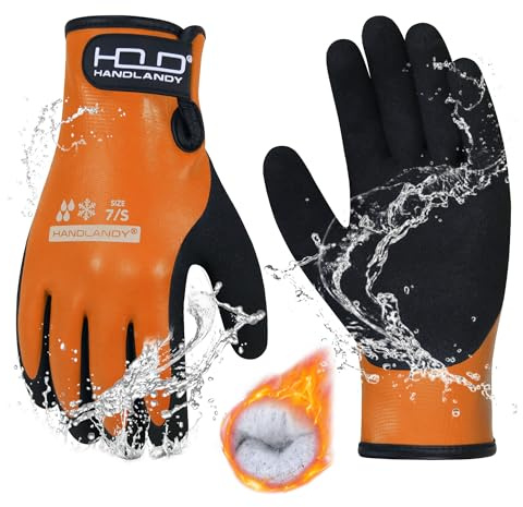 HLDD HANDLANDY Waterproof Work Gloves for Men and Women, Freezer Work Glove for Cold Weather, Thermal Winter Gloves With Grip