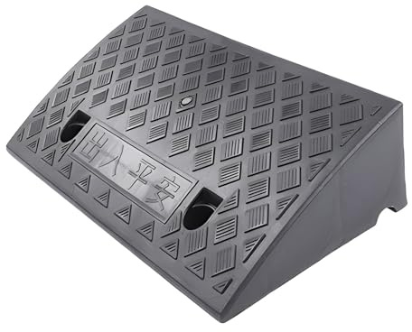 XQJLBZA Rampe de Seuil de 13 cm de Hauteur, Portable et Légère Rampe de Trottoir en Plastique Antidérapant, pour Quai, Voiture, Vélo, Fauteuil Roulant(Black)