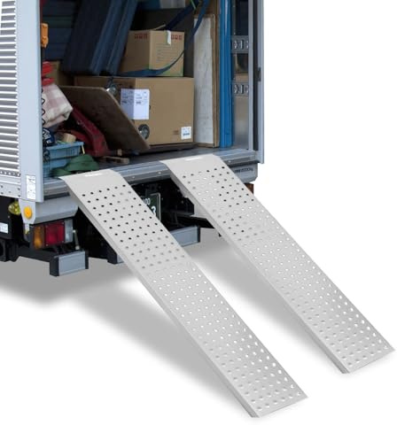 Sonnewelt Rampa de acceso de acero para remolque, 400 kg, para motocicleta, ATV, quad, coche, cortacésped, más ligera y portátil, 135 cm de largo