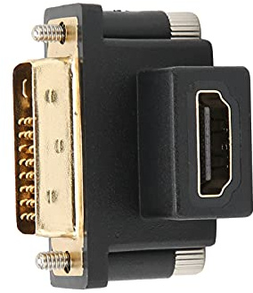 Yunseity Adaptateur HD Contre Dvi, Coude Supérieur à 90 ° Interface Multimédia HD Convernisseur d'Adaptateur Femelle vers Dvi Mâle, pour Projecteurs, Ornineurs Portables, Moniteurs, etc.