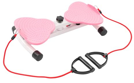 0–75° Twist Waist Disc Borad magmuskeltränare med 2 motståndsband från Twister Board för hemmet, magövningsbräda, Twist-board för midja, armar, ben, höftövningar, 100 kg lastkapacitet (rosa)
