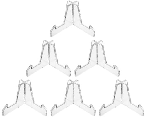 MAGICLULU 6 Pezzi Supporto per Biglietti da Visita in Acrilico Trasparente Espositore Verticale Stabile per Medaglie Challenge e Carte da Tavolo Organizer Scrivania Professionale