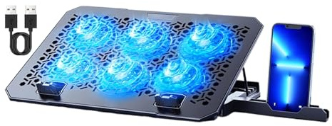 Laptop Fan Cooling Pad Anti-Slip Notebook Riser Stand | Computer Cooling Pad for Desk Work Office Meeting Travel Apartment