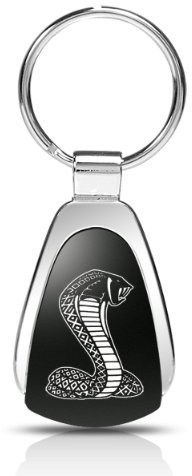 Ford Mustang Shelby Cobra Black Tear Drop Key Chain