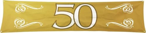 Banner 50 Goldhochzeit, Polyester, ca. 40x180cm
