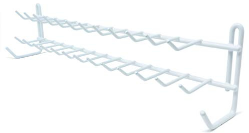 Huji Wall Mount Tie and Belt Rack Organizer, White (1 Pack)
