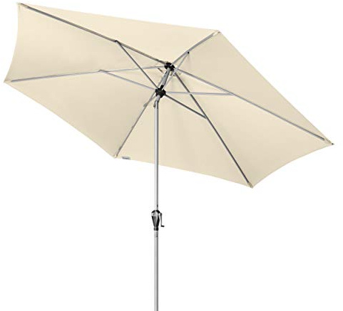 Doppler Active Auto Tilt Gartenschirm Ø 280 cm – Kurbel mit Auto-Tilt, knickbar, UV-Schutz LSF 50+, wetterfestes Polyester, Aluminiumgestell mit Stahlstreben