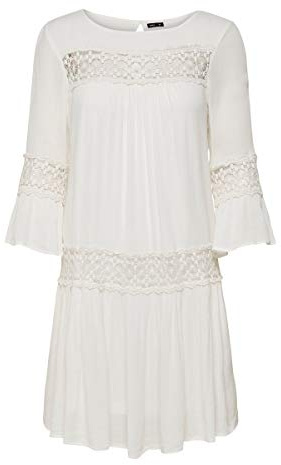 ONLY Damen Onltyra 3/4 Flare Short WVN Noos Casual Dress, Cloud Dancer, 38 EU