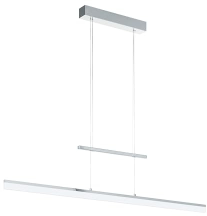 EGLO LED Pendelleuchte Tarandell, 2 flammige Hängelampe höhenverstellbar | Hängeleuchte dimmbar aus Aluminium, Stahl und Kunststoff, Esstischlampe, Wohnzimmerlampe hängend in Chrom