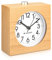 Navaris Analogue Wood Alarm Clock - Retro Table Clock with Square Design Snooze Function and Clock Face Alarm Light - Natural Wood in Light Brown