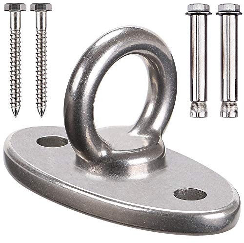 BeneLabe Schaukel Deckenhaken Edelstahl, Hängematte Befestigung Schwerlast Hängesessel Aufhängung Schraube für Holzbalken/Betondecken Yoga Boxsack Deckenhalterung, Bis 1270kg