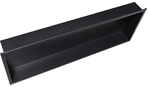 Bernstein® Wandnische aus Edelstahl BS903010-90 x 30 x 10 cm - Duschablage für Badutensilien - Flexibler Einbau - in den Farben Schwarz, Weiß und Edelstahl erhältlich, Farbe: Schwarz…
